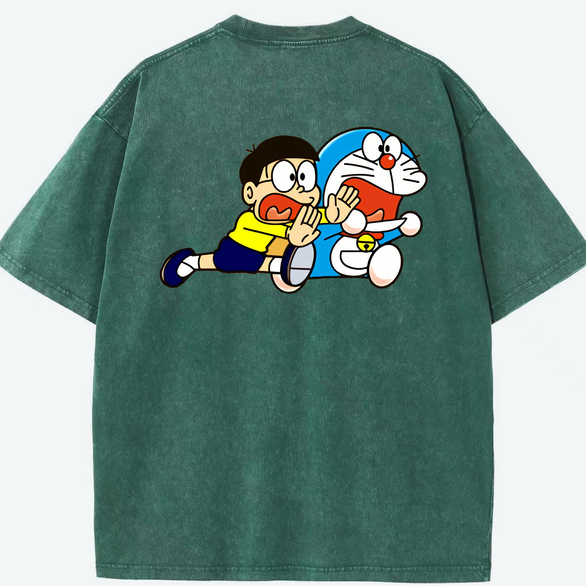 （画像用） ドラえもん Doraemon 綿100% ヴィンテージ風 半袖Tシャツ（背面プリント）